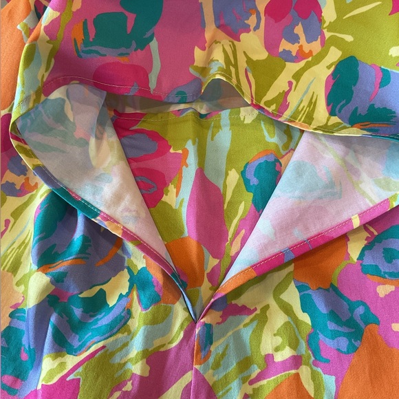 CROSBY by Mollie Burch Pink and Orange Abstract Blouse - Picture 5 of 7